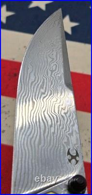 Kansept Knives EDC Tac Damascus Titanium Shred Carbon Fiber #013 Discontinued