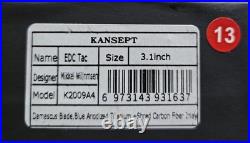 Kansept Knives EDC Tac Damascus Titanium Shred Carbon Fiber #013 Discontinued