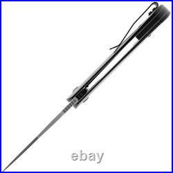 Kansept Knives Entity Folding Knife 3.52 Damascus Steel Blade Titanium Handle