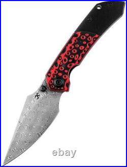 Kansept Knives Fenrir Folding Knife 3.5 Damascus Steel Blade Titanium/G10 A2