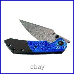 Kansept Knives Fenrir Folding Knife 3.5 Damascus Steel Blade Titanium/Timascus