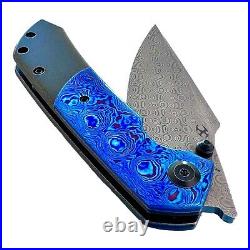 Kansept Knives Fenrir Folding Knife 3.5 Damascus Steel Blade Titanium/Timascus