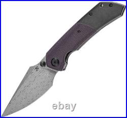 Kansept Knives Fenrir Linerlock Titanium & Micarta Folding Damascus Knife 1034Z2