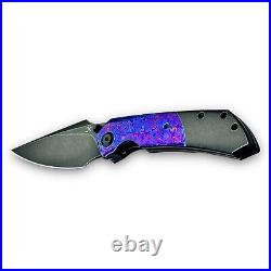 Kansept Knives Folding Knife Timascus/Black Stonewash Titanium S35VN RARE MINT