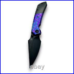 Kansept Knives Folding Knife Timascus/Black Stonewash Titanium S35VN RARE MINT