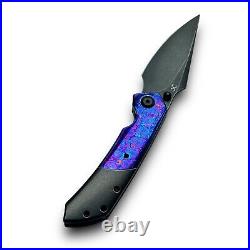 Kansept Knives Folding Knife Timascus/Black Stonewash Titanium S35VN RARE MINT