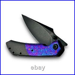 Kansept Knives Folding Knife Timascus/Black Stonewash Titanium S35VN RARE MINT