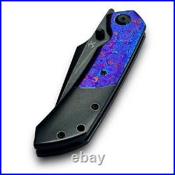 Kansept Knives Folding Knife Timascus/Black Stonewash Titanium S35VN RARE MINT