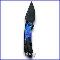 Kansept Knives Folding Knife Timascus/Black Stonewash Titanium S35VN RARE MINT