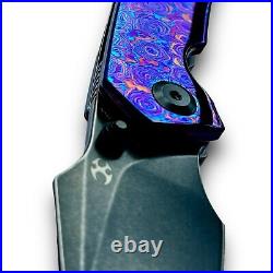 Kansept Knives Folding Knife Timascus/Black Stonewash Titanium S35VN RARE MINT