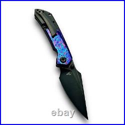 Kansept Knives Folding Knife Timascus/Black Stonewash Titanium S35VN RARE MINT