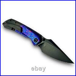 Kansept Knives Folding Knife Timascus/Black Stonewash Titanium S35VN RARE MINT