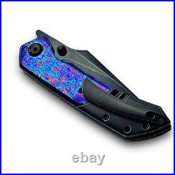 Kansept Knives Folding Knife Timascus/Black Stonewash Titanium S35VN RARE MINT