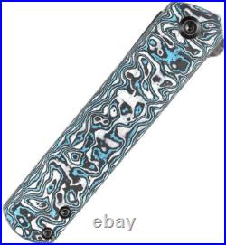 Kansept Knives Foosa Folding Knife 3 Damascus Steel Blade Carbon Fiber Handle