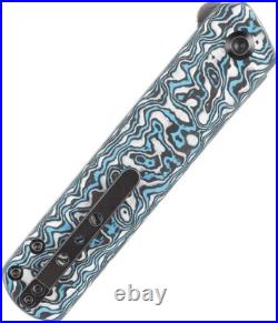 Kansept Knives Foosa Folding Knife 3 Damascus Steel Blade Carbon Fiber Handle