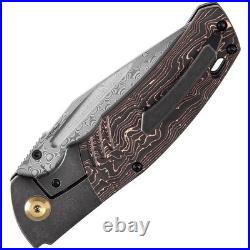 Kansept Knives Hinterland Copper K1057A3 3.63 Damascus Black Folding Knife