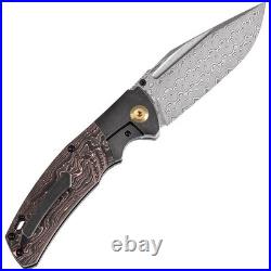 Kansept Knives Hinterland Copper K1057A3 3.63 Damascus Black Folding Knife