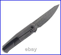 Kansept Knives Integra Folding Knife 3.75 Damascus Steel Blade Titanium Handle