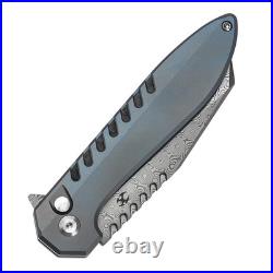 Kansept Knives Kosame Folding Knife 3? Damascus Steel Blade Titanium/CF Handle