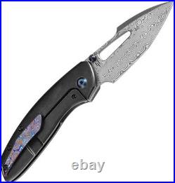 Kansept Knives Link Frame Folding Knife 3 Damascus Steel Blade Titanium Handle