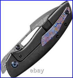 Kansept Knives Link Frame Folding Knife 3 Damascus Steel Blade Titanium Handle