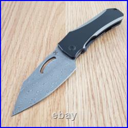 Kansept Knives Loki Frame Folding Knife 3 Damascus Steel Blade Titanium Handle