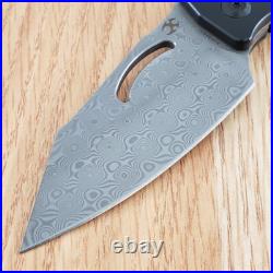 Kansept Knives Loki Frame Folding Knife 3 Damascus Steel Blade Titanium Handle
