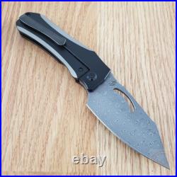 Kansept Knives Loki Frame Folding Knife 3 Damascus Steel Blade Titanium Handle
