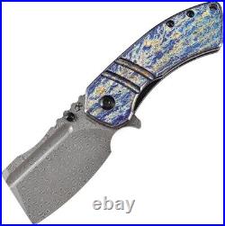 Kansept Knives M+ Korvid Liner Folding Knife 3.13 Damascus Steel Blade Titanium