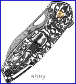 Kansept Knives M6 Folding Knife 3.25 Damascus Steel Blade Carbon Fiber Handle