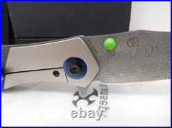 Kansept Knives Mistaken Damascus Steel Folding Blade Titanium Handle K1053D1