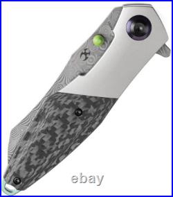 Kansept Knives Mistaken Folding Knife 3.25 Damascus Steel Blade Titanium Handle