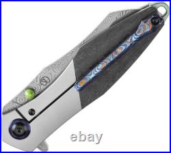 Kansept Knives Mistaken Folding Knife 3.25 Damascus Steel Blade Titanium Handle