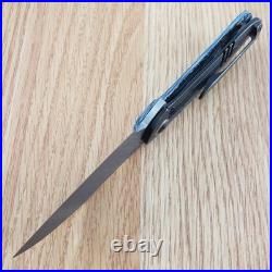 Kansept Knives Prometheus Folding Knife 3.25 Damascus Steel Blade Carbon Fiber