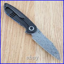 Kansept Knives Prometheus Folding Knife 3.25 Damascus Steel Blade Carbon Fiber