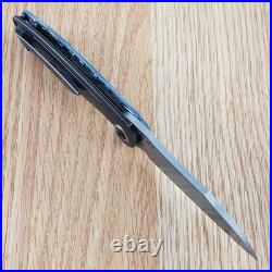 Kansept Knives Prometheus Folding Knife 3.25 Damascus Steel Blade Carbon Fiber