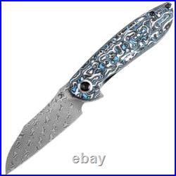 Kansept Knives Prometheus Framelock Carbon Fiber Folding Damascus Knife K1040A3