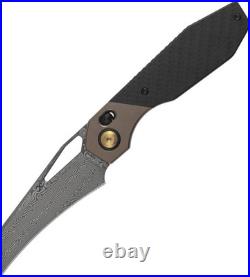 Kansept Knives QTRO Titanium & Carbon Fiber Folding Damascus Knife 1118VH2