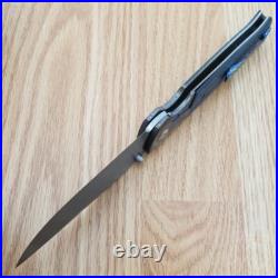 Kansept Knives Shikari Folding Knife 4.25 Damascus Blade Carbon Fiber Handle