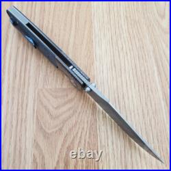 Kansept Knives Shikari Folding Knife 4.25 Damascus Blade Carbon Fiber Handle