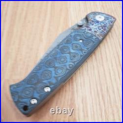 Kansept Knives Shikari Folding Knife 4.25 Damascus Blade Carbon Fiber Handle