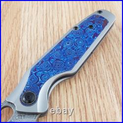 Kansept Knives Tuckamore Folding Knife 3.5 Damascus Steel Blade Titanium Handle