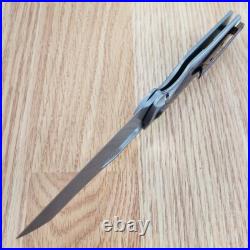 Kansept Knives Tuckamore Folding Knife 3.5 Damascus Steel Blade Titanium Handle