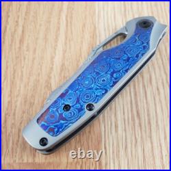 Kansept Knives Tuckamore Folding Knife 3.5 Damascus Steel Blade Titanium Handle Kansept Knives Tuckamore Folding Knife 3.5 Damascus Steel Blade Titanium Handle