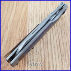 Kansept Knives Tuckamore Folding Knife 3.5 Damascus Steel Blade Titanium Handle