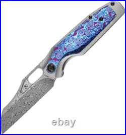 Kansept Knives Tuckamore Titanium & Timascus Folding Damascus Knife 1052A7