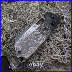 Kansept Nahual K2125V3 EDC Folding Pocket Knife 2.95 Damascus Blade, Titanium