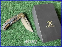 Kansept Orion Folding Knife Handle Damascus Clip Point K1089B2