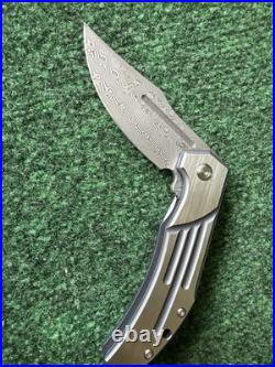 Kansept Orion Folding Knife Handle Damascus Clip Point K1089B2