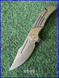 Kansept Orion Folding Knife Handle Damascus Clip Point K1089B2